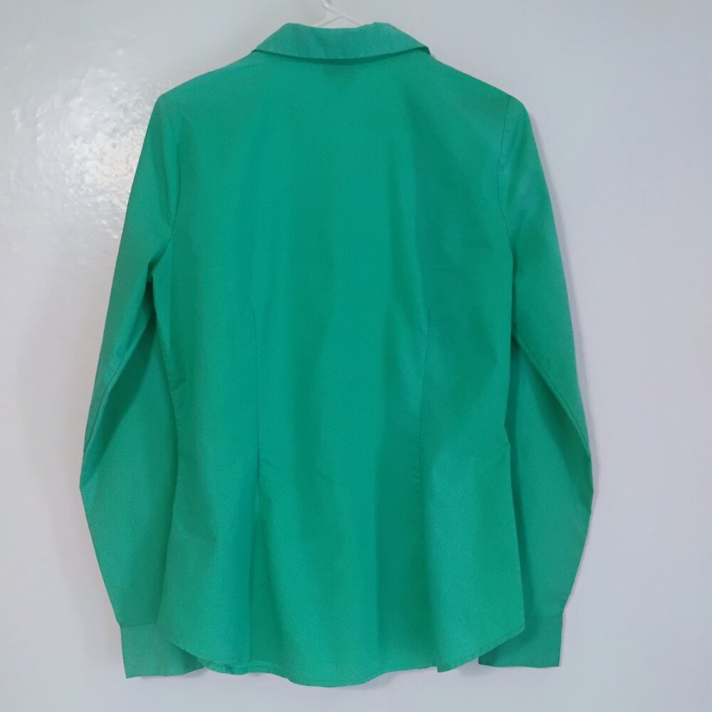 Worthington Teal Button Down Blouse 10T Stretch - Picture 4 of 4